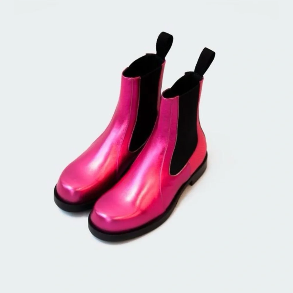 1017 Alyx 9SM metallic pink Chelsea boots